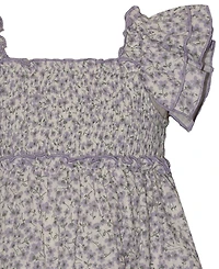 Bonnie Baby Baby Girls' Smocked Square Neck Top and Jogger Pants, 2-Piece Set