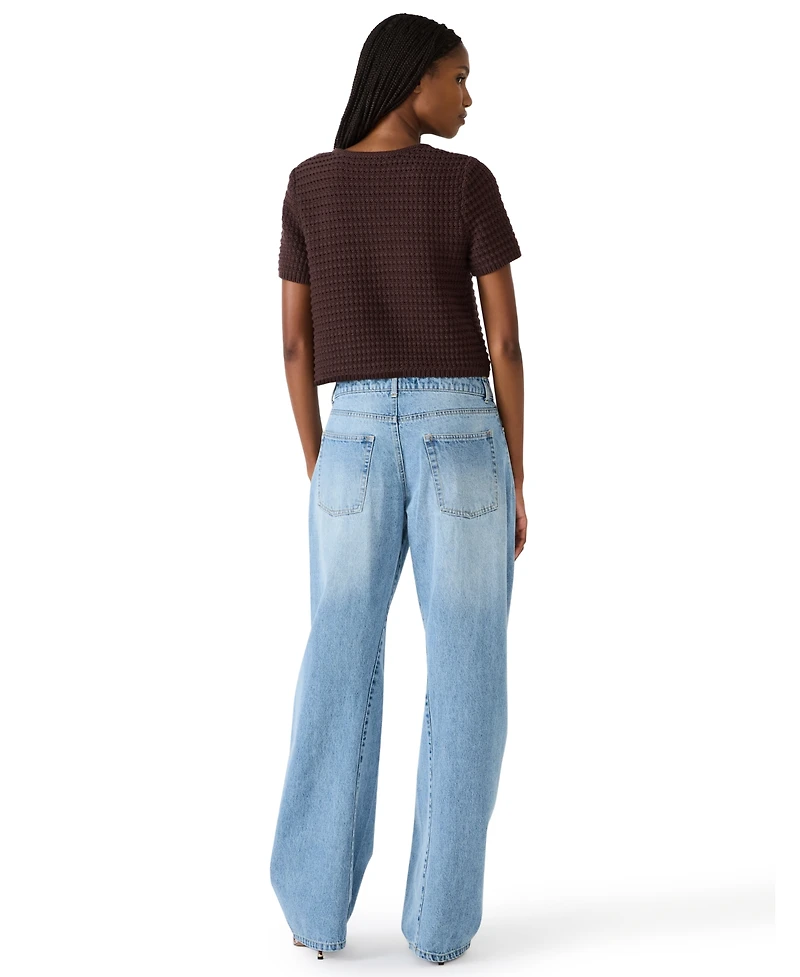 Steve Madden Women's Camila Square Neck Sweater Top