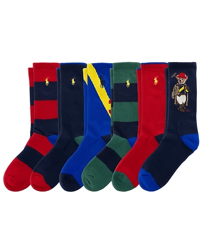 Polo Ralph Lauren Men's Color-Blocked Crew Socks, 6-Pack