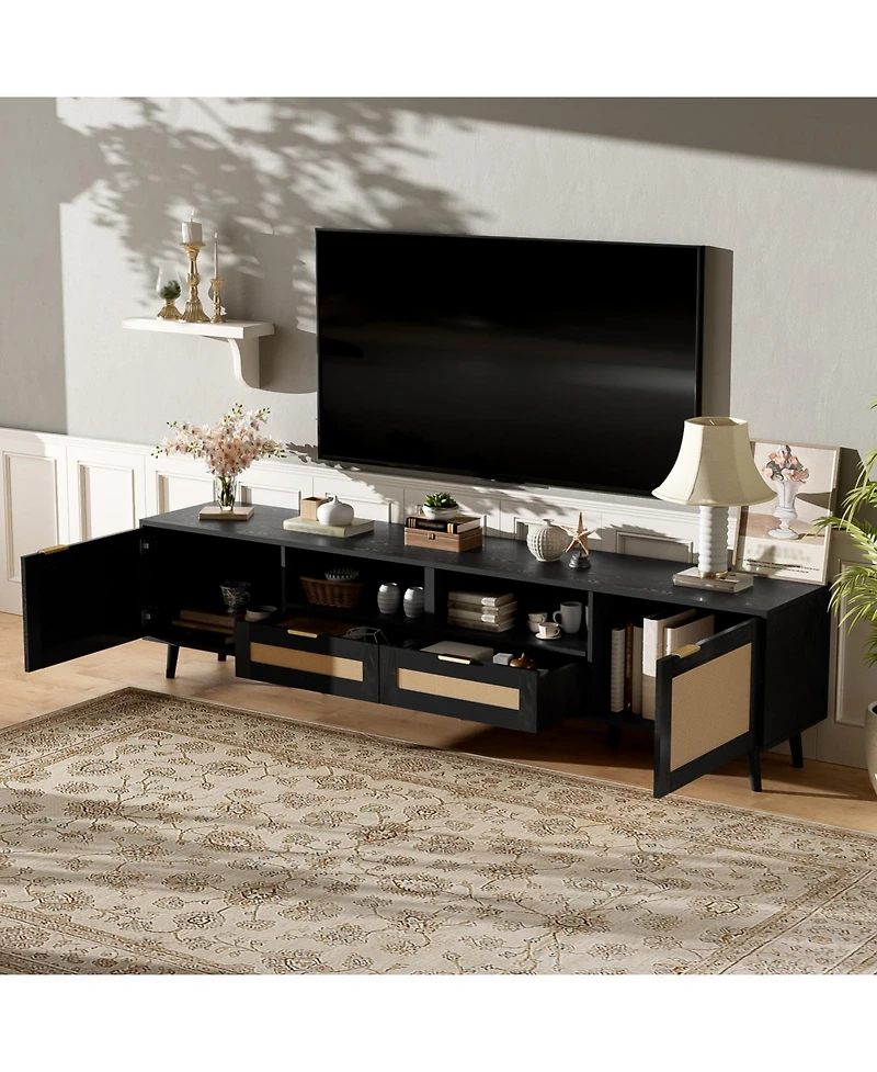 Streamdale Furniture Rattan Tv Stand for TVs