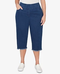 Alfred Dunner Plus Classic Stretch Stripe Clamdigger Capri Pants