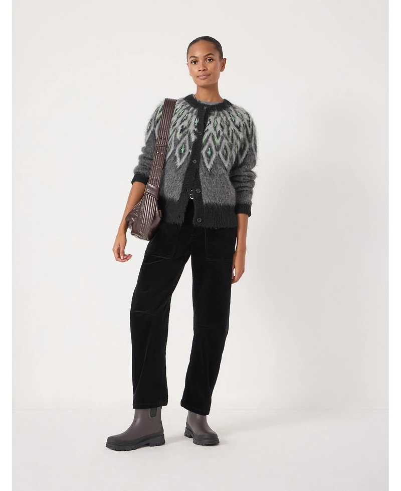 Hush Women's Brushed Fair Isle Mohair Blend Cardigan