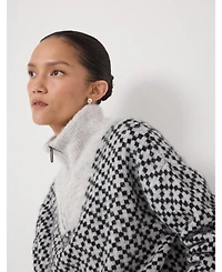 Hush Women's Juno Quarter Zip Mono Jacquard Jumper