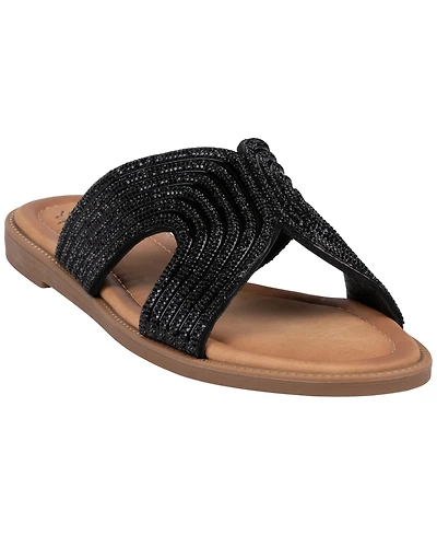 Gc Shoes Women's Embellished Slip-On Flat Sandals