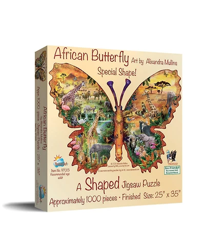 SunsOut African Butterfly 1000 piece Jigsaw Puzzle for Adults Special Shape