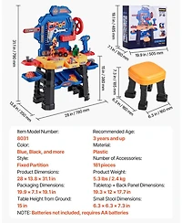 Kids Workbench Playset with Tools and Creative Building Accessories