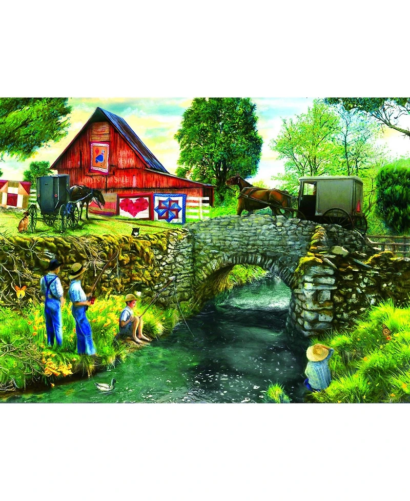 SunsOut Fishing Down by the Stream 1000 piece Jigsaw Puzzle for Adults