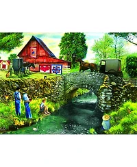SunsOut Fishing Down by the Stream 1000 piece Jigsaw Puzzle for Adults