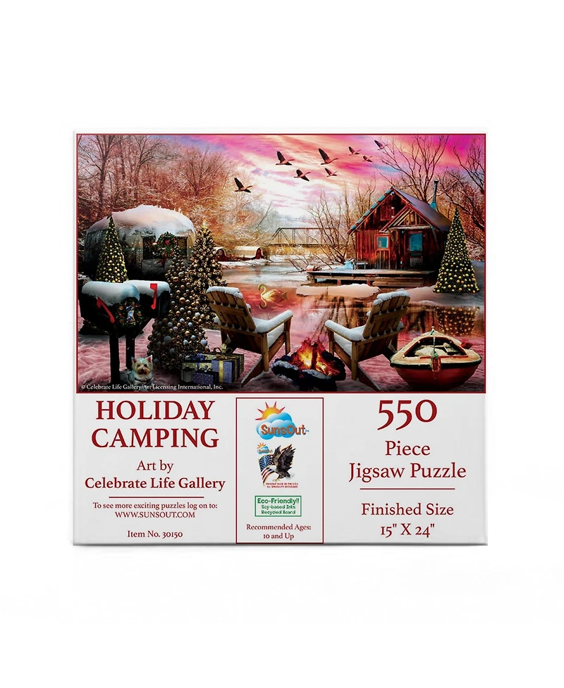SunsOut Holiday Camping 550 piece Jigsaw Puzzle for Adults Christmas
