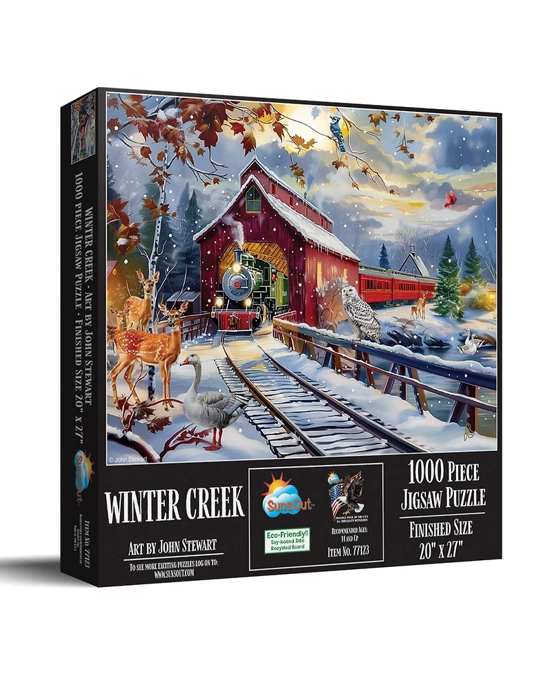 SunsOut Winter Creek 1000 piece Jigsaw Puzzle for Adults Christmas