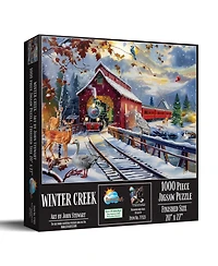 SunsOut Winter Creek 1000 piece Jigsaw Puzzle for Adults Christmas