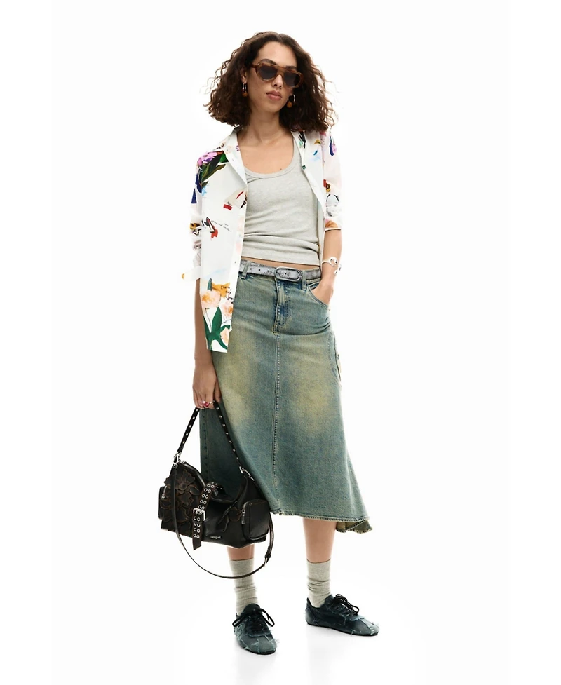 Desigual Women's Medium bag with flower appliques