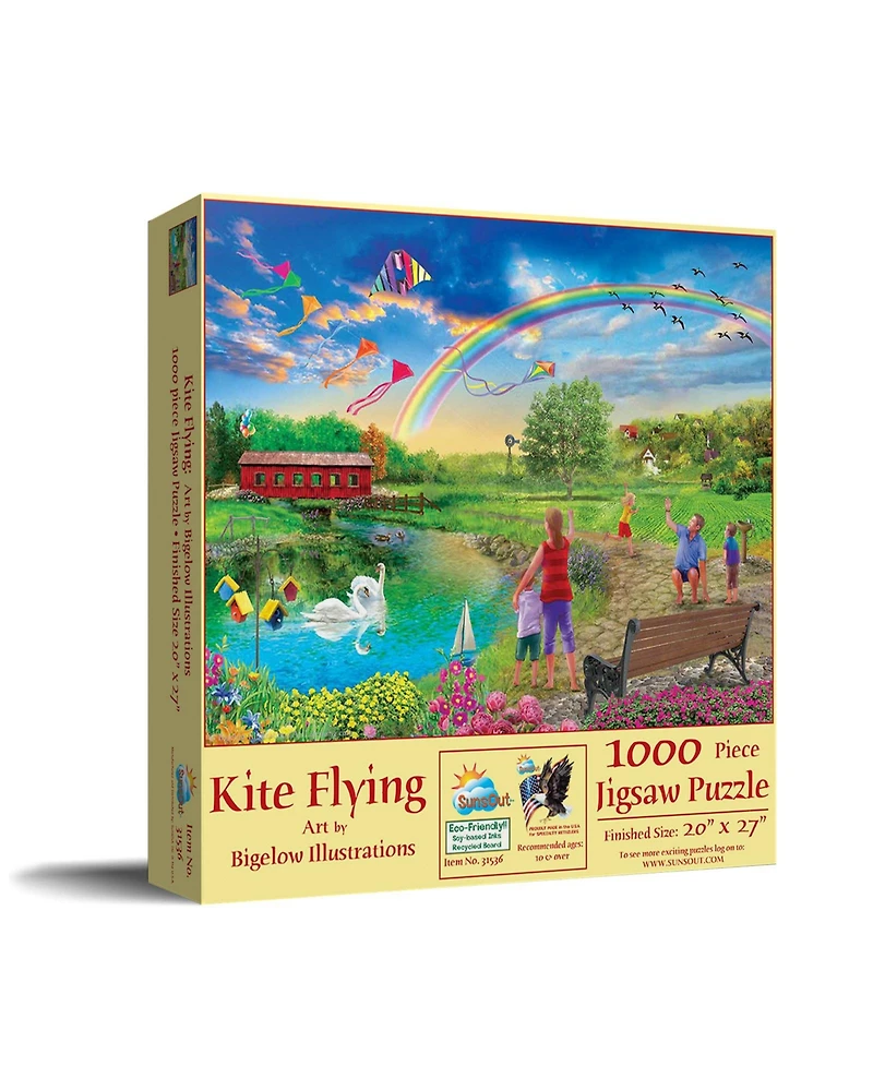 SunsOut Kite flying 1000 piece Jigsaw Puzzle for Adults