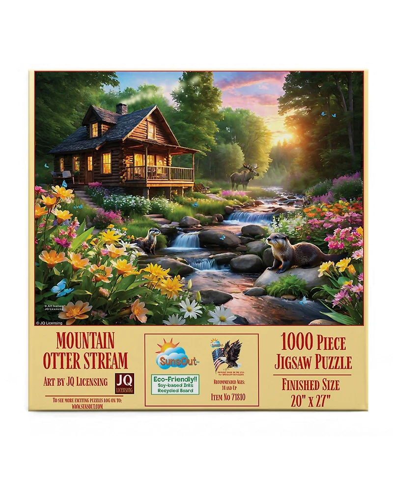 SunsOut Mountain Otter Stream 1000 piece Jigsaw Puzzle for Adults