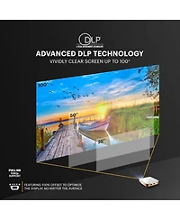 Kodak Luma 75 Ultra Mini Projector, Portable Pico Projector with 60" Screen, Tripod & Case (White)