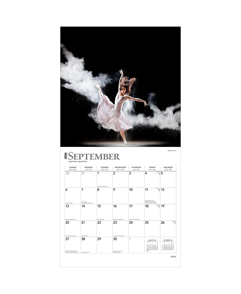 BrownTrout Ballet | 2026 12 x 24 Inch (Hanging) Monthly Square Wall Calendar