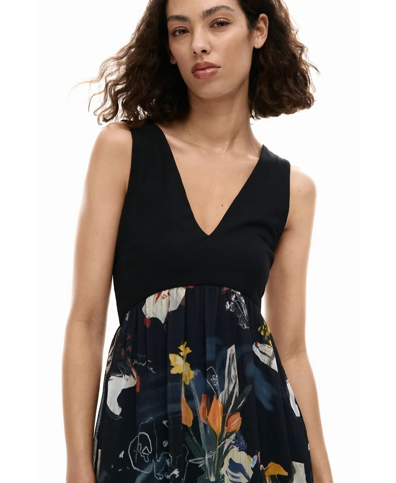 Desigual Women's Collage bimaterial dress