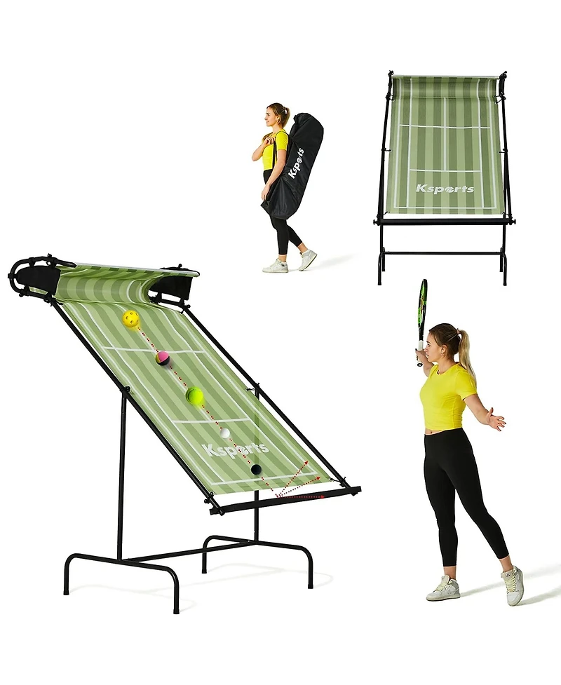 Ksports Racket Sports Indoor Outdoor Tennis Rebounder Net with Carry Bag, Green