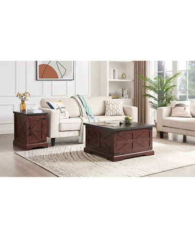 Streamdale Furniture Rustic Farmhouse Coffee & End Table Set with Lift Top
