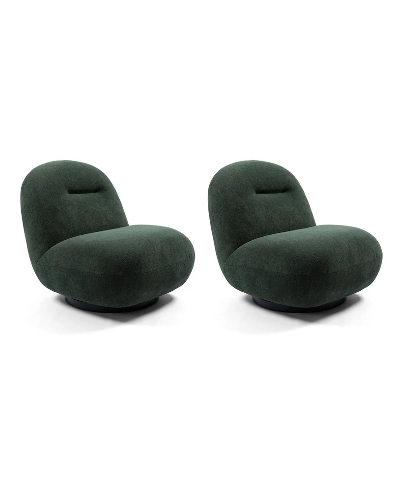 Streamdale Furniture Luxury Velvet Swivel Accent Chair (2PCS)
