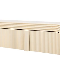 Streamdale Modern Rounded Console Table with 2 Drawers (Navy Blue)