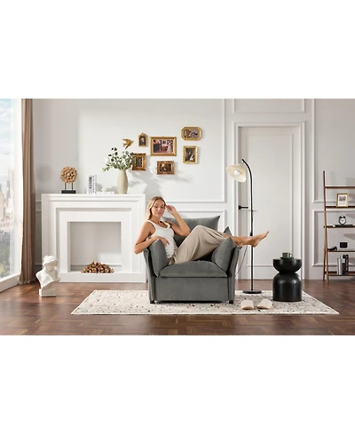 Streamdale Furniture Modern Style Chenille Oversized Armchair Accent Chair Single Sofa Lounge Chair for Living Room