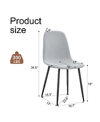 Streamdale Furniture Comfortable Linen-Cotton Dining Set (6 Pieces, Light Gray)