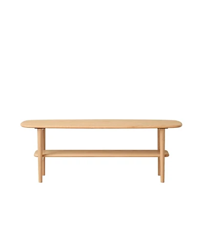 Streamdale Furniture Solid Wood Coffee/Study Table - Natural - Shelf - 100x40x42cm