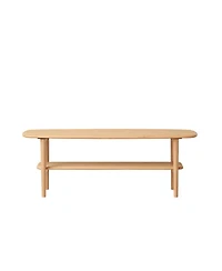 Streamdale Furniture Solid Wood Coffee/Study Table - Natural - Shelf - 100x40x42cm