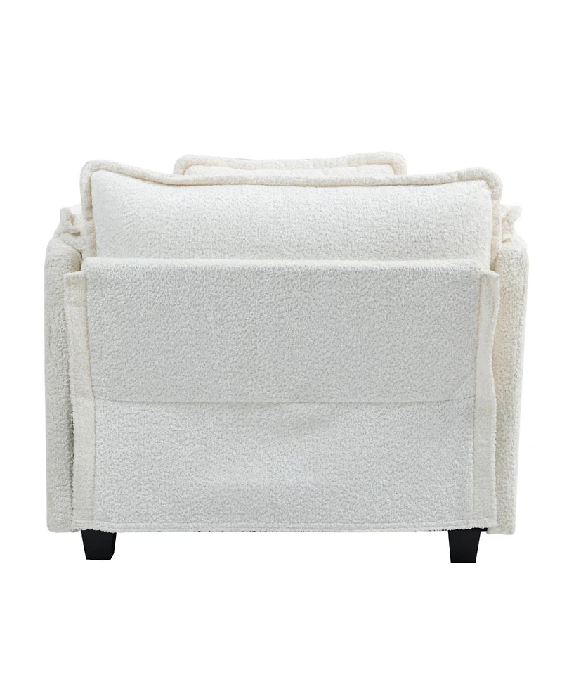 Streamdale Furniture Oversized Boucle Sofa Bed with Ottoman