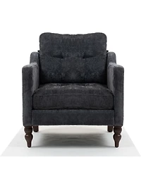 Streamdale Furniture Accent Chenille Chair w/ Usb Ergonomic Back Storage