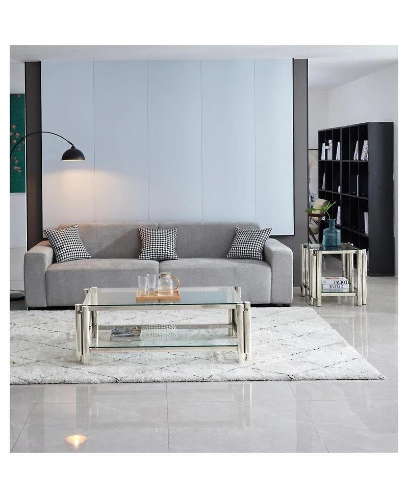 Streamdale Furniture C013A-leg-Silver Stainless Steel coffee table