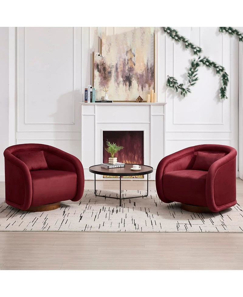 Streamdale Furniture Velvet Swivel Accent Chair