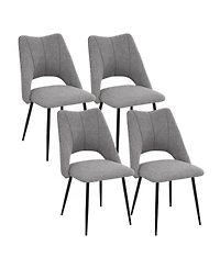 Streamdale Furniture 4-Chair Modern Dining Set Metal Legs Grey