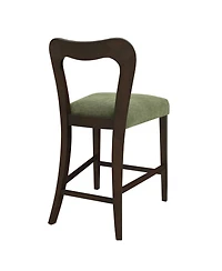 Streamdale Counter Stool Without Arm(dark brown+green) Set of 2