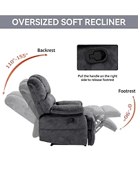 Streamdale Furniture Large Manual Recliner Chair in Fabric for Living Room