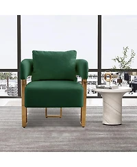 Streamdale Furniture Ts Modern Green Teddy Fleece Chair Gold Legs 2PC