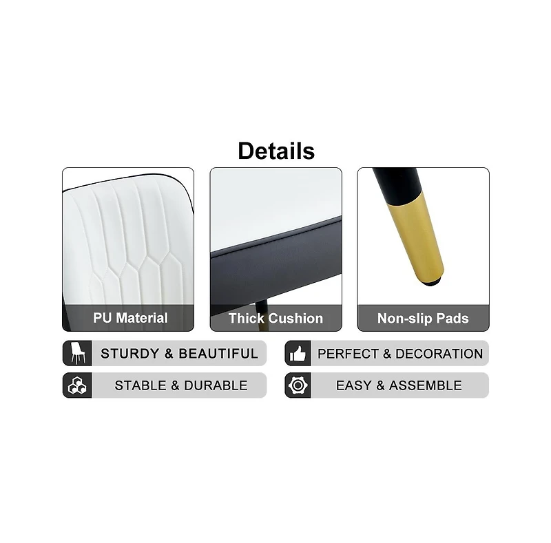 Streamdale Furniture Modern Dual Tone Pu Leather Dining Chairs