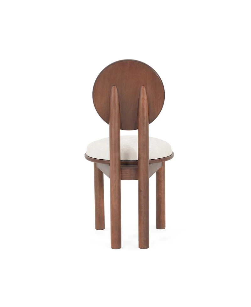 Streamdale Furniture Polyester Beige Fabric Dining Chair with wooden frame (Set of 2)-Natural