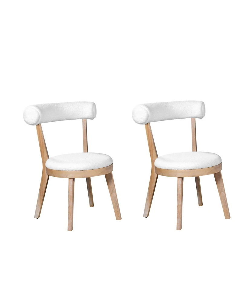Streamdale Furniture Set of 2 Modern Upholstered Dining Chairs, Rubberwood