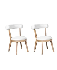 Streamdale Furniture Set of 2 Modern Upholstered Dining Chairs, Rubberwood