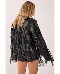 Nasty Gal Women's Faux Leather Tassel Jacket