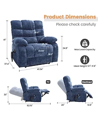 Clihome Lift Recliner Chair Heat Massage Dual Motor Infinite Position Up to 350 Lbs Large Electric Power