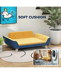 Zeus & Ruta Orange Cat Sofa Bed with Washable Cover