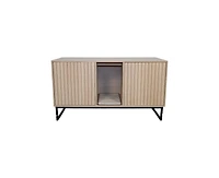 Zeus & Ruta Modern Wooden Cat House with Scratching Mat 47.64x21.46x25.98in 76.4lbs