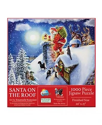 SunsOut Santa on the Roof 1000 piece Jigsaw Puzzle for Adults Christmas