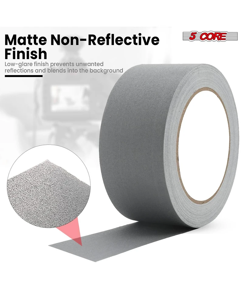 5 Core Gaffers Tape 2" 30 Yards 4Pcs No Residue Water Resistant Matte Heavy Duty