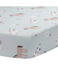 Bedtime Originals Baby Farmyard Friends Sage Green Nursery Fitted Crib Sheet