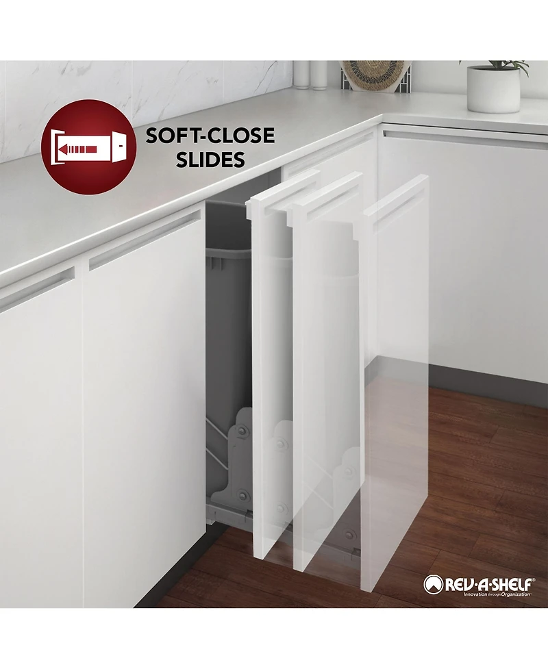 Rev-a-Shelf Double Pullout 27 qt. Kitchen Trash Can w/ Soft-Close, 5349-1527DM-2