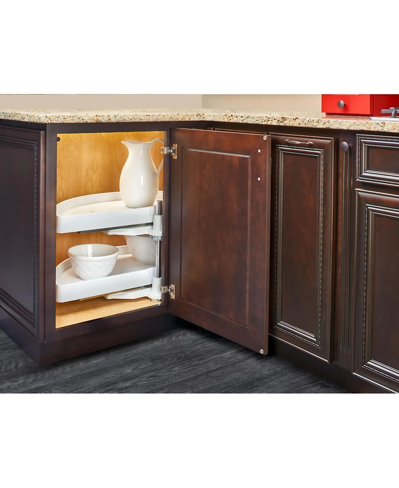 Rev-a-Shelf 39" Lazy Susan Half-Moon Polymer Two-Tier Blind Cabinet 6882-39-11-570